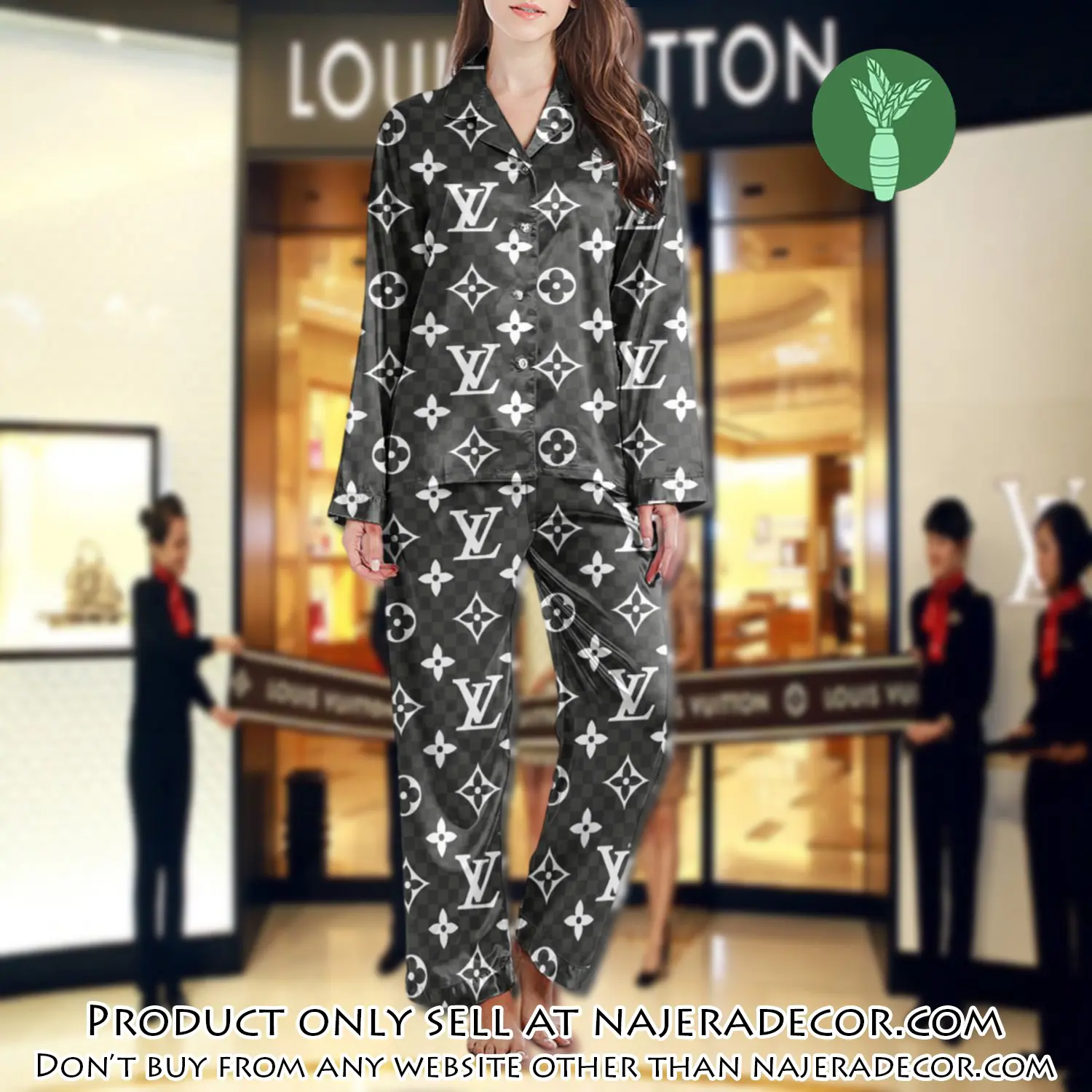 Lv monogram long satin pajama set pjs1005 njr3803899